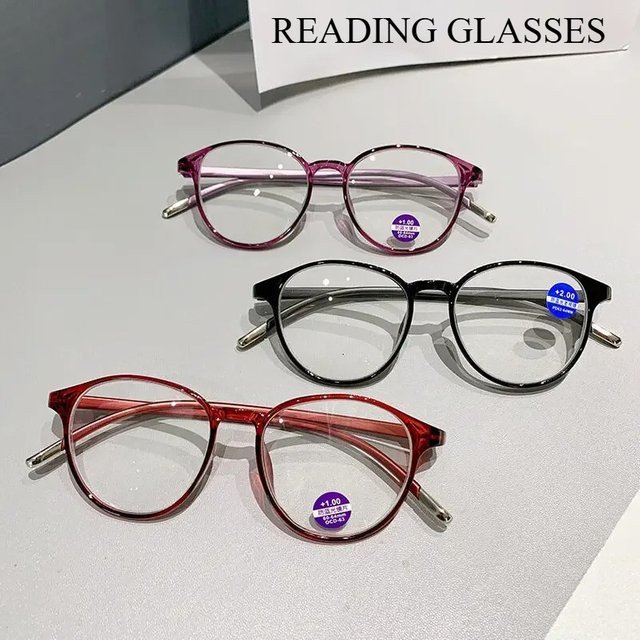 MDOD Lesebrille Damen, Vollrand, Rund, Blaulichtfilter - Bild 1