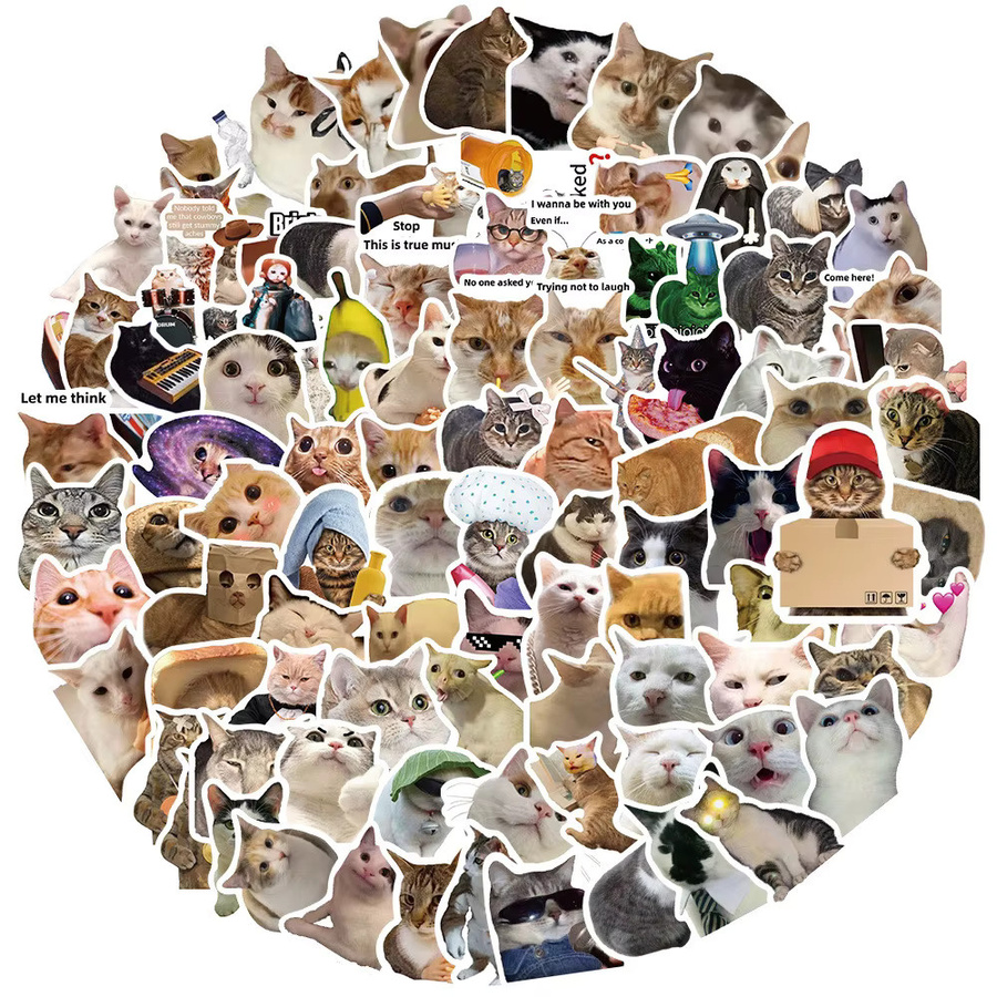 100 Stück wasserfeste Katzen-Graffiti-Aufkleber in Multicolour für DIY-Dekoration von Gitarren, Schreibwaren, Gepäck und Notebooks von AufnahmeYourLife Store - Bild 2
