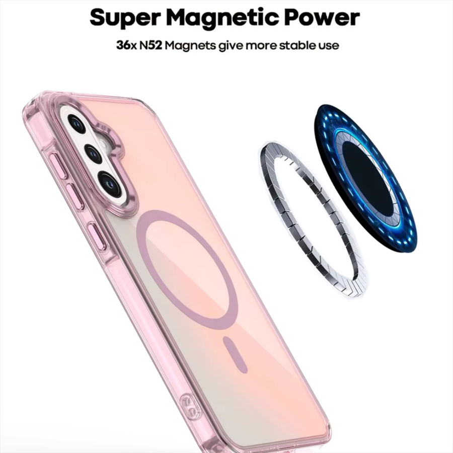 Magnetische Schutzhülle mit Farbverlauf in Purple für Samsung Galaxy S25 Edge, S24, S23, FE und Ultra mit Anti-Drop-Funktion - Bild 3