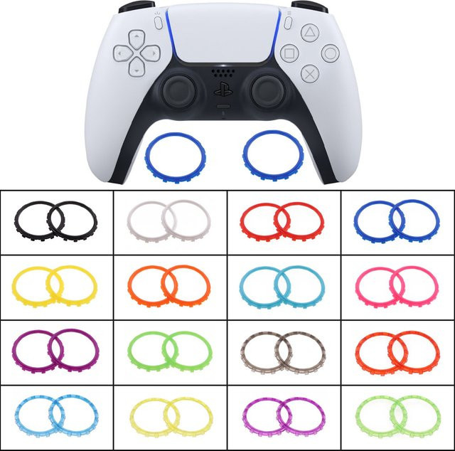TingDong Akzentringe aus Kunststoff als Ersatzzubehör für Sony PS5 Controller, 2 Stück - Bild 1