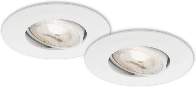 Briloner LED-Einbauleuchten Kulana Weiß, dimmbar, 2er-Set, Ø 9 cm - Bild 1