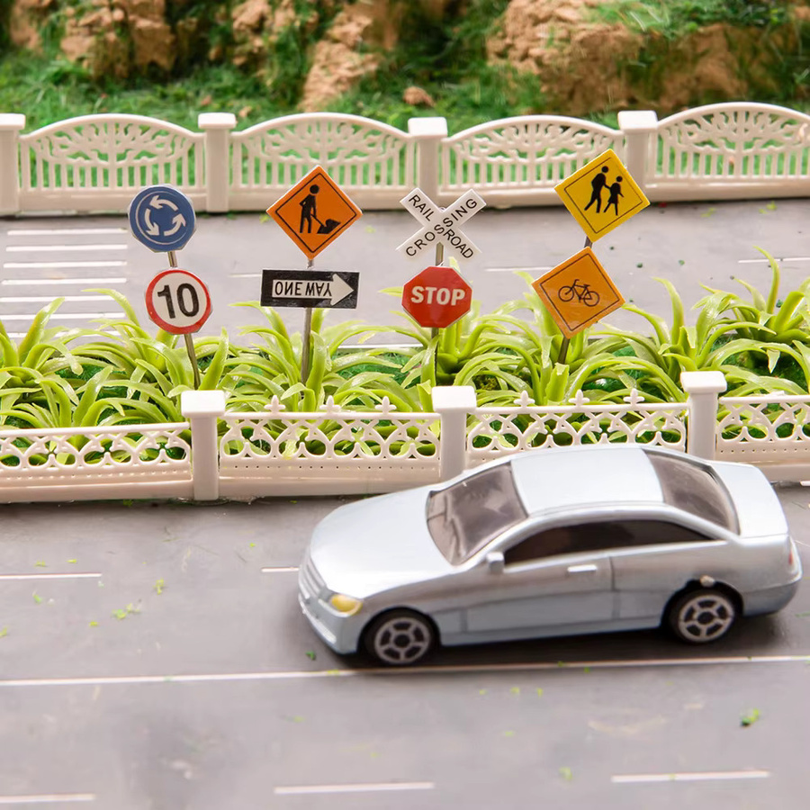 TERAYSUN Miniatur Verkehrszeichen, Modellbau Spielzeug, Set, Kunststoff, Bunt / Mehrfarbig - Bild 2