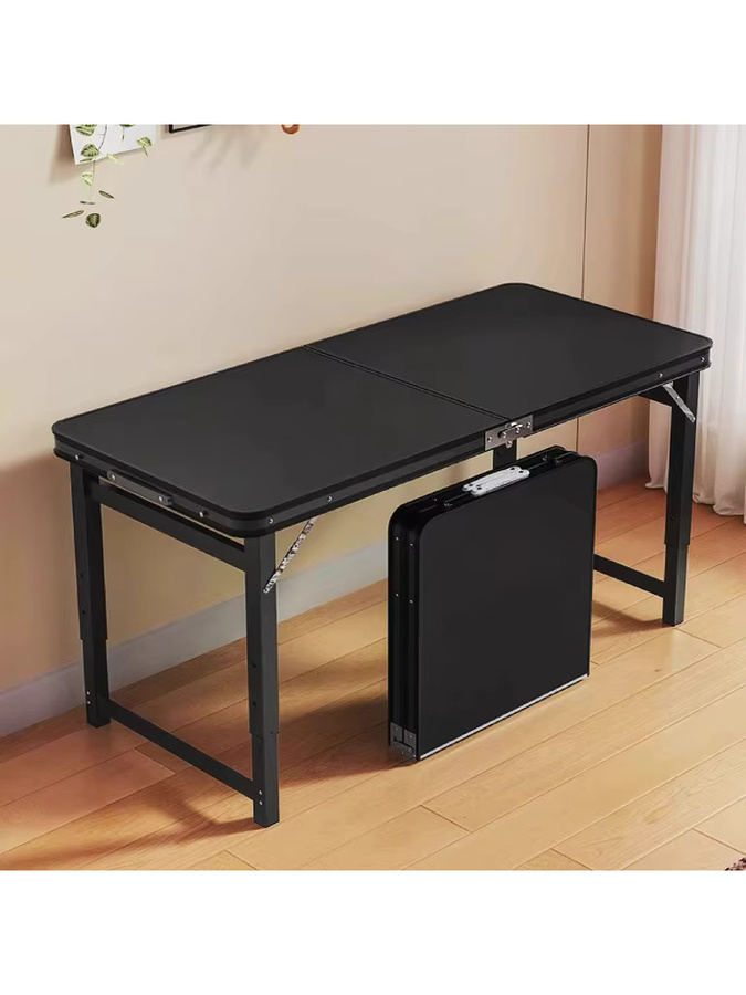 LIUSHADUOLA Klappbarer Outdoor-Tisch in Grau, Tragbarer Faltbarer Picknicktisch für Camping und Nachtmarkt, Größe S - Bild 3