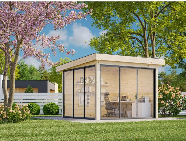 Palmako Pavillon Lenna aus Fichtenholz, lackiert in Weiß, Pultdach, B/T/H: 300 x 300 x 245 cm - Bild 1