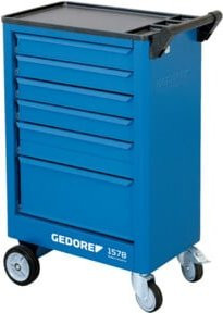 Gedore Werkzeugwagen blau mit 6 Schubladen, abschließbar und rollbar mit Arbeitsplatte, B/T/H: 48,0 x 32,5 x 60,5 cm - Bild 1