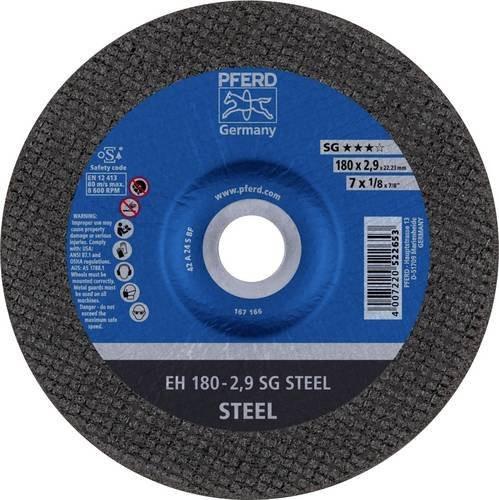 PFERD Trennscheibe EH 180 mm SG STEEL gekröpft für Stahl, Blau, 25 Stück, Durchmesser: 180 mm, Breite: 2,9 mm, Bohrung: 22,23 mm - Bild 1