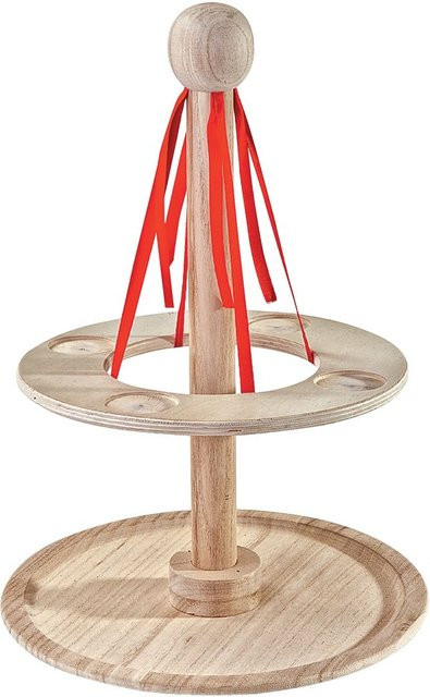 VBS Teelichthalter mit Dekoteller und Etagere aus Holz in Satin-Optik - Bild 1