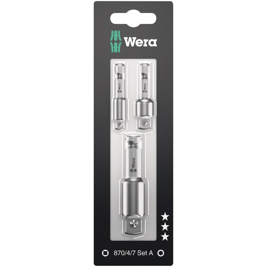 Wera Steckschlüssel Adapter-Satz 870/4/7 Set A in Silber, 3-teilig - Bild 3