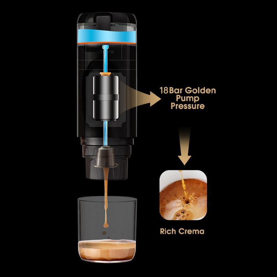 Tooarts Tragbare Elektrische Espresso Kaffee Maschine Cordless Mini Kaffee Maker mit Heizfunktion in Weiß - Bild 9