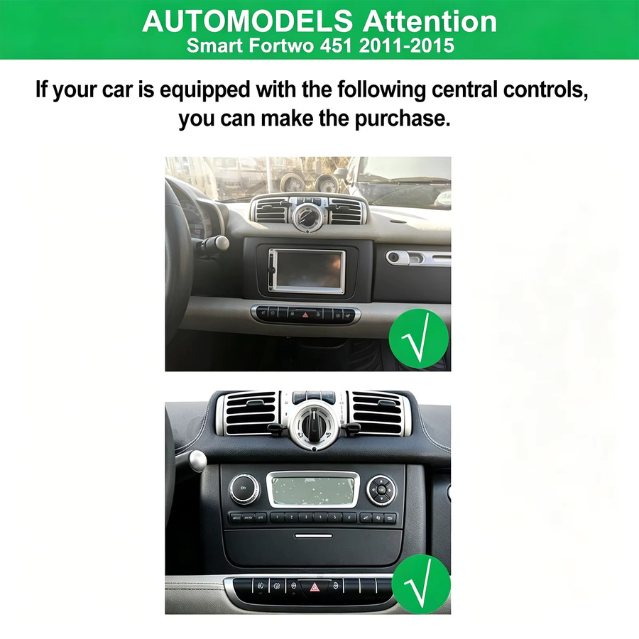 ESSGOO 9-Zoll Android 15 Autoradio für Smart Fortwo 451 (2011-2015) mit GPS-Navigation, Bluetooth, WLAN, Carplay und DAB in Schwarz - Bild 4