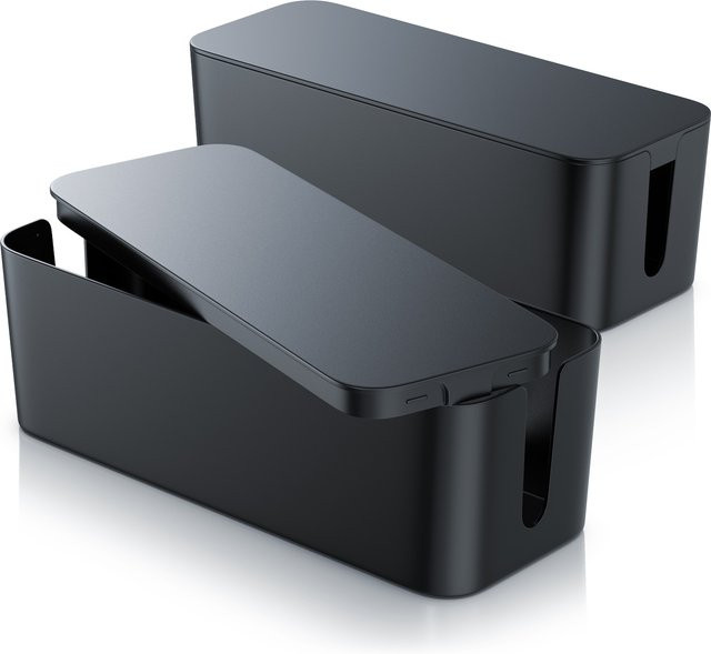 Bearware Kabelbox mit Gummifüßen für Kabelmanagement in Schwarz - Bild 1