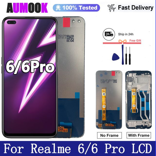 LCD-Display Touchscreen-Digitizer-Baugruppe für Oppo Realme 6 Pro RMX2061 und Realme 6 RMX2001 in Schwarz - Bild 1