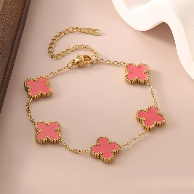 Hui Ran Armband, Kleeblatt, Titanstahl, Roségold, Damen - Bild 1