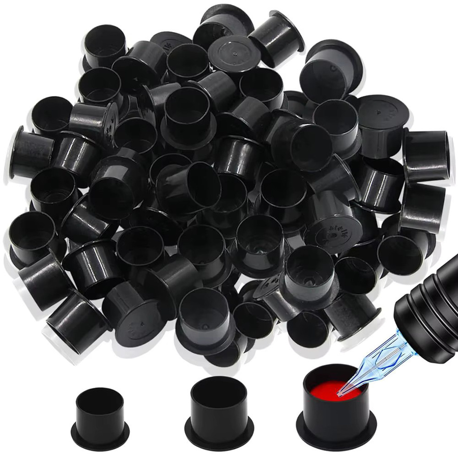 Usiriy Tattoo Ink Cups, Schwarz, Einweg, Pigment Halter Container - Bild 3