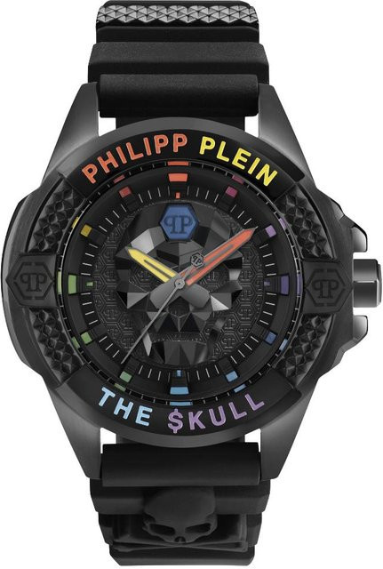 Philipp Plein Herrenuhr, Quarz, Edelstahl, Silikon, Schwarz, 44 mm - Bild 1