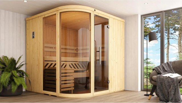 Weka Designsauna Sara 1 BioSauna mit 7,5 kW Sparset in Braun - Bild 1
