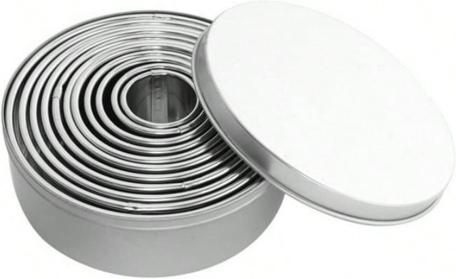 XYNN 12er Set Runde Keksformen und Mousse-Ringe aus Edelstahl in Silber - Bild 1