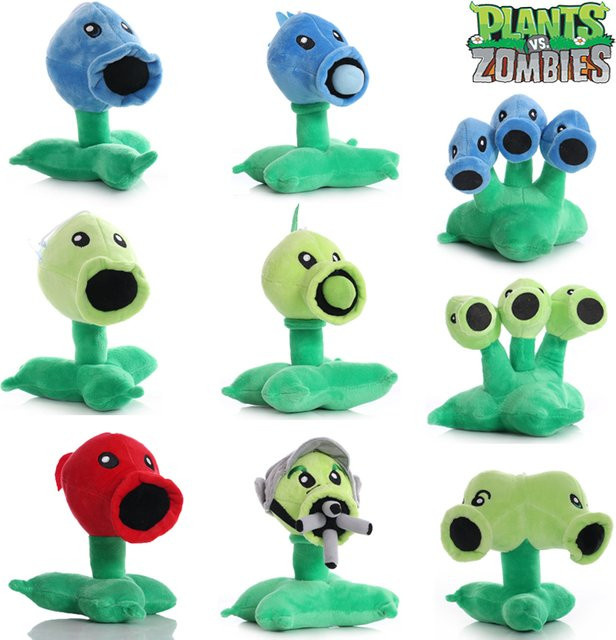 Plants vs. Zombies Peashooter Schnee Erbse Repeater Threepeater Gatling Erbse, Plüschtiere Anhänger, 20 cm - Bild 1