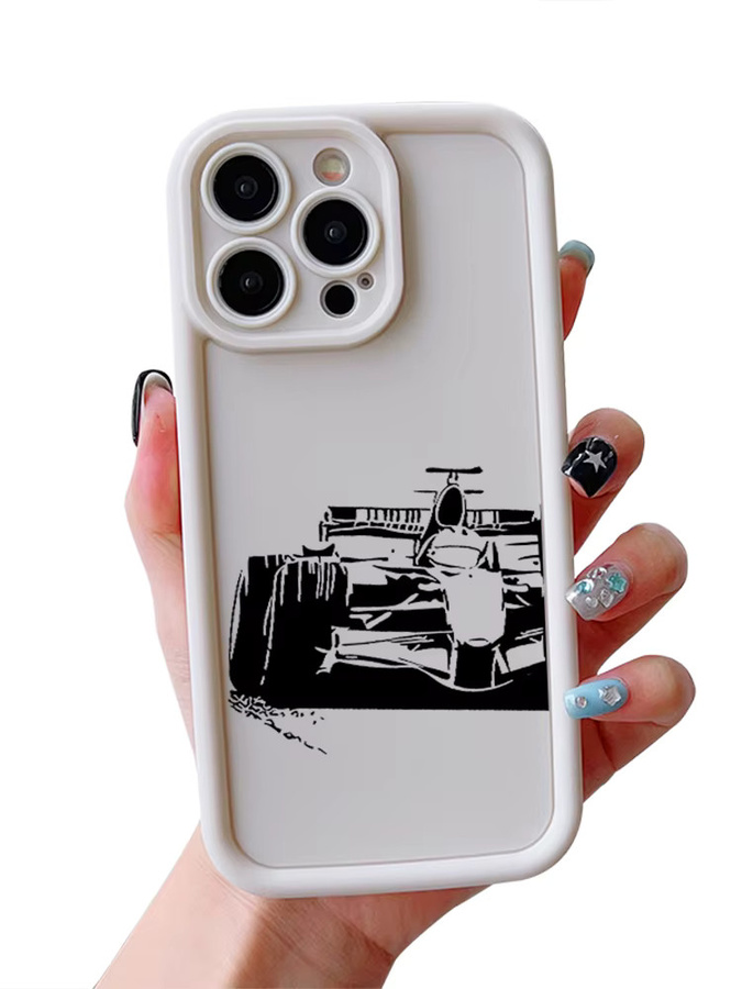 Formula Racing Silikon Handyhülle Anti-Fall Rückseite TY-S742P1 für iPhone 17 AIR 16 15 14 13 12 11 Pro Max Xs X XR in Schwarz oder Weiß - Bild 2