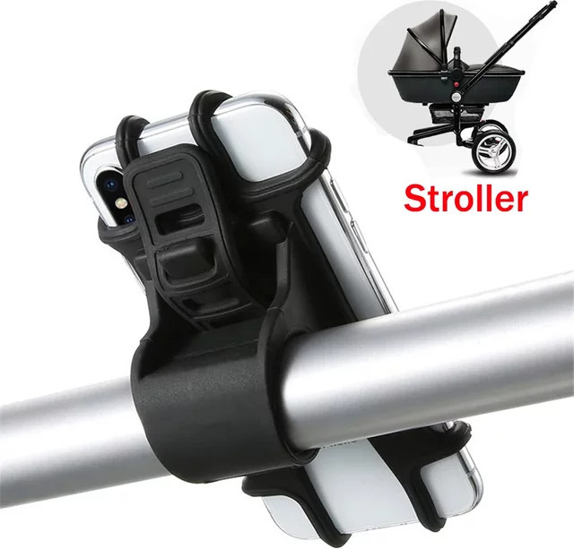 vvocc iBaby Universeller Silikon-Handyhalter für Kinderwagen und Fahrrad in Schwarz - Bild 1