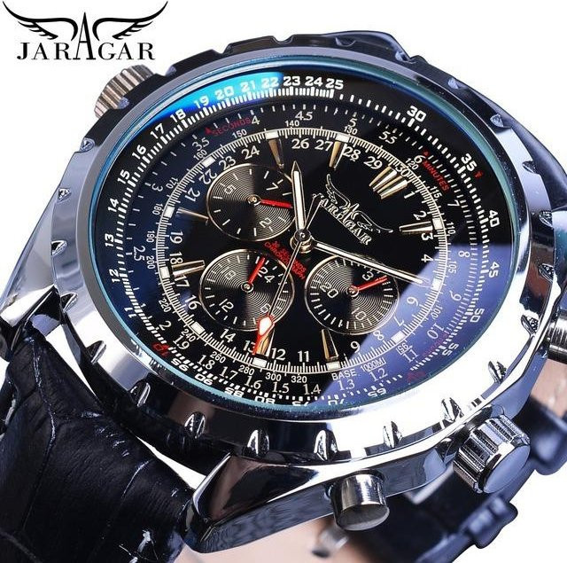 JARAGAR Armbanduhr Automatik, Edelstahl, 48 mm, Grau, Herren - Bild 1