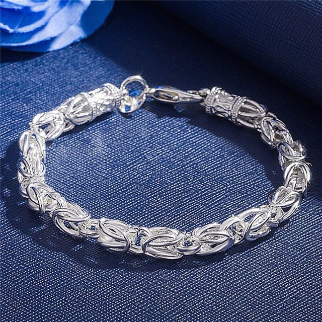Wucifang Jewelry Armband, 925 Sterling Silber, blue, 50 cm, Unisex - Bild 1
