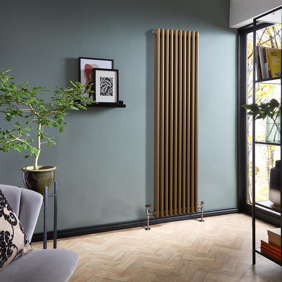 Hudson Reed Gliederheizkörper Regent 2-säulig Vertikal, Farbe Bronze, Höhe: 180 cm, Breite: 47 cm - Bild 1