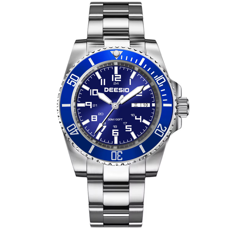 Deesio Armbanduhr Automatik, Edelstahl, Blau, Herren - Bild 7