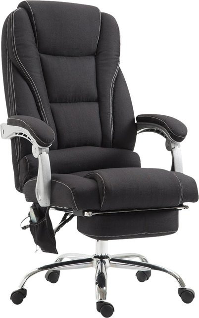 TPFLiving Bürostuhl Pacira mit Massagefunktion aus Stoff in Schwarz mit Armlehnen und Rollen, B/T/H: 68 x 64 x 127 cm - Bild 1