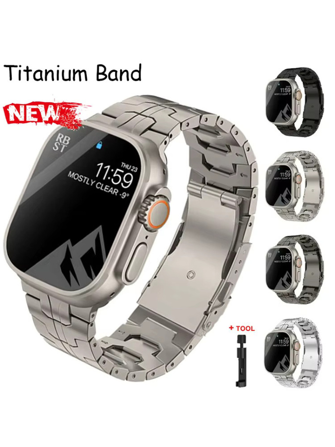 CAOWTAN Uhrenarmband Titan, Silber, Herren - Bild 6
