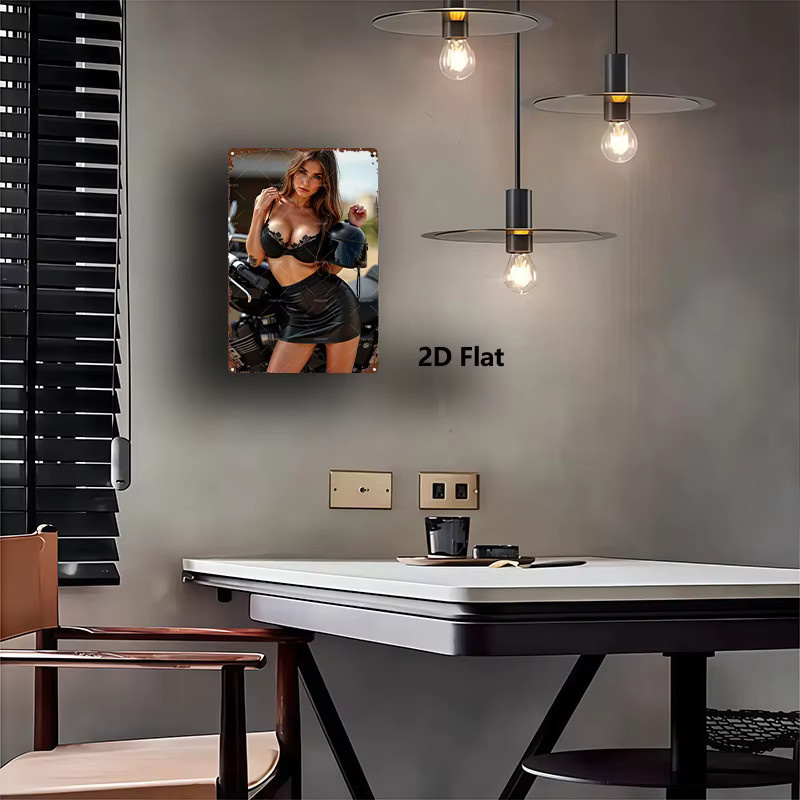 CIFBUY Metall-Wanddekoration Schwarzes Spitzen-BH-Rock-Motiv, 2D-Flachwanddekoration für Haus, Garten oder Badezimmer, Breite: 20,32 cm, Höhe: 30,48 cm - Bild 3
