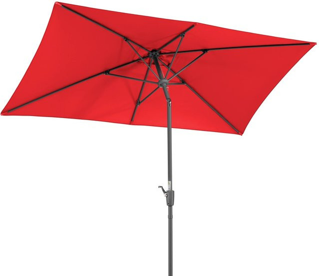 Schneider Balkonschirm Rot mit Knickfunktion aus Polyester und Stahl, B: 270 cm, T: 150 cm - Bild 1