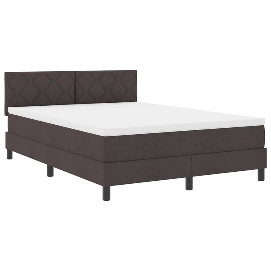 vidaXL Boxspringbett mit Matratze und Taschenfederkern in Braun, B/T/H: 140 x 200 cm - Bild 2