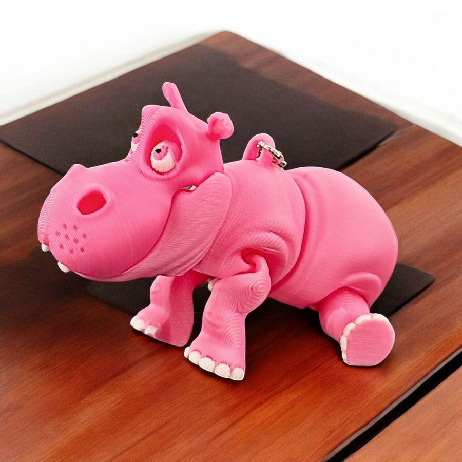 Yiran bag Nilpferd Schlüsselanhänger Rosa Mehrgelenkige Tierfigur - Bild 2