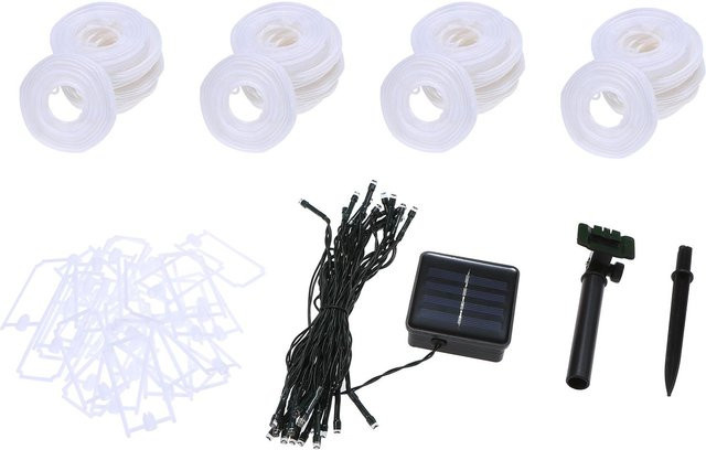 TOMTOP JMS Solar-Lichterkette mit 40 warmweißen LEDs, 8 Meter String Light Laternen-Gartenlampe in Weiß - Bild 1