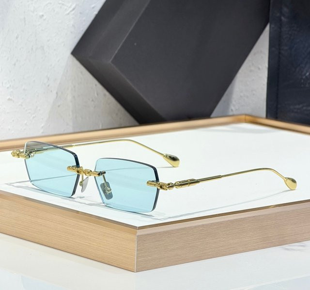 ABALMAY H61 Sonnenbrille, randlos, rechteckig, Metall, blue, Unisex - Bild 1