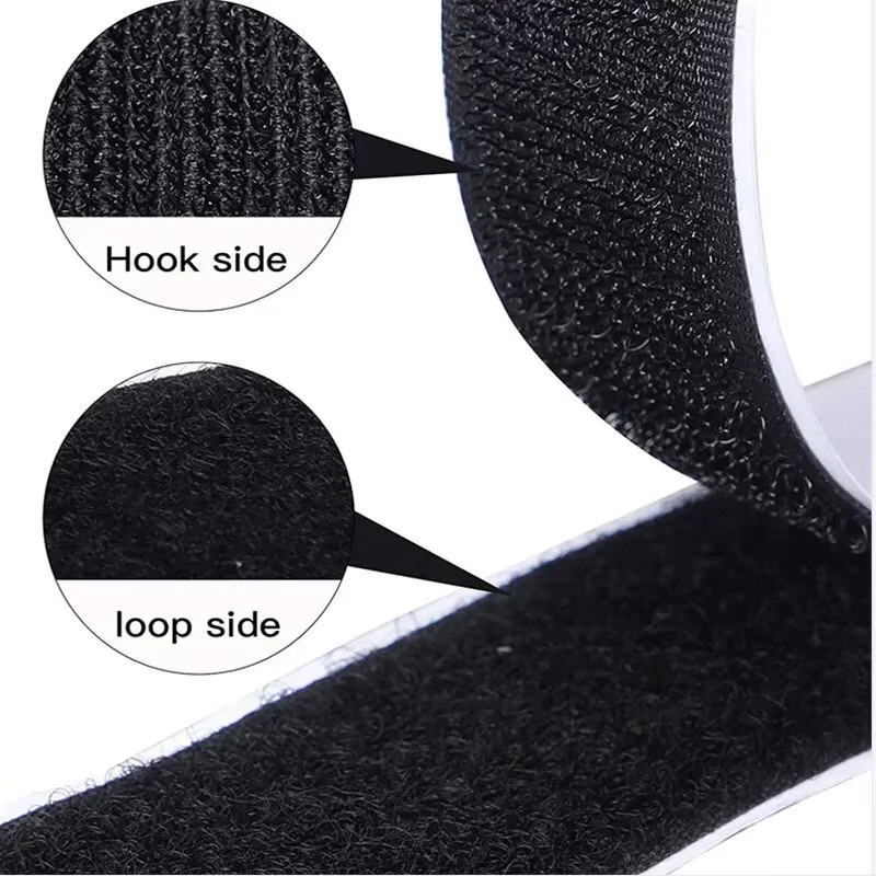 Selbstklebendes Klettverschlussband aus Nylon in Schwarz, Breite: 20 mm - Bild 3