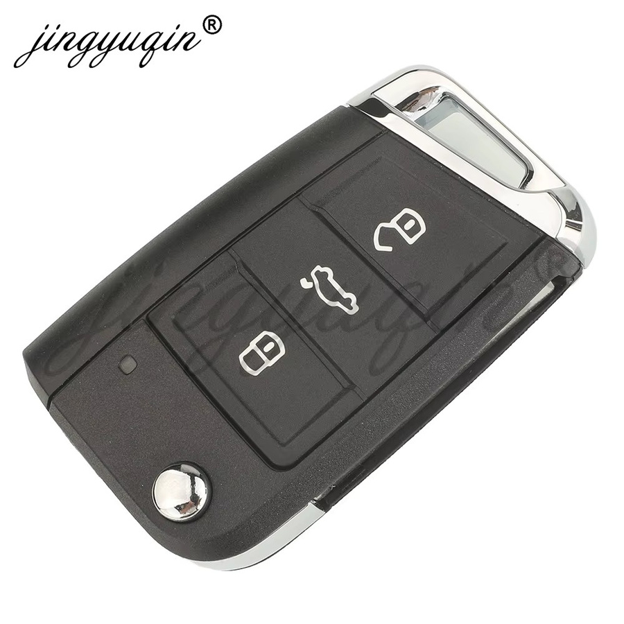Jingyuqin Auto Fernbedienung Schlüssel für VW T-Cross Polo und Skoda Golf, 434 MHz, Farbe: Schwarz, Modell 2G6959752 2G6959752D/AD 5C/MQB49 Keyless Entry Go Fob - Bild 2