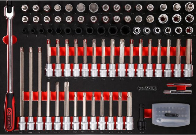 KS TOOLS Bit-Stecknuss-Satz 1/2 Zoll in Schaumstoffeinlage, 111-teilig, multicolor - Bild 1