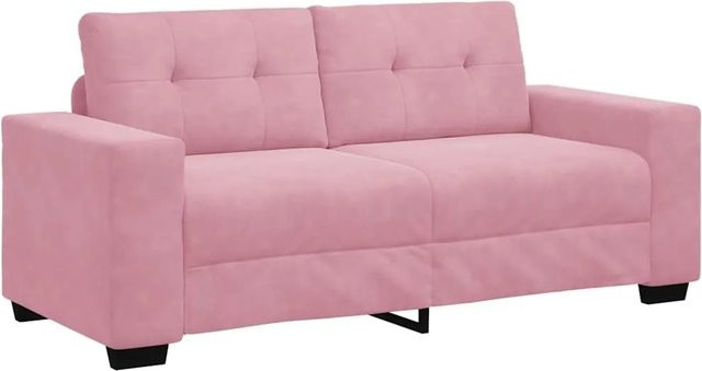 vidaXL Zweisitzer-Sofa in Rosa aus Samt mit Armlehnen im modernen Design - Bild 1