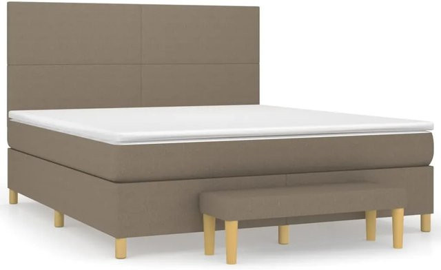 vidaXL Boxspringbett mit Matratze Hybrid-Design in Taupe, B/T/H: 160 x 200 x 30 cm - Bild 1