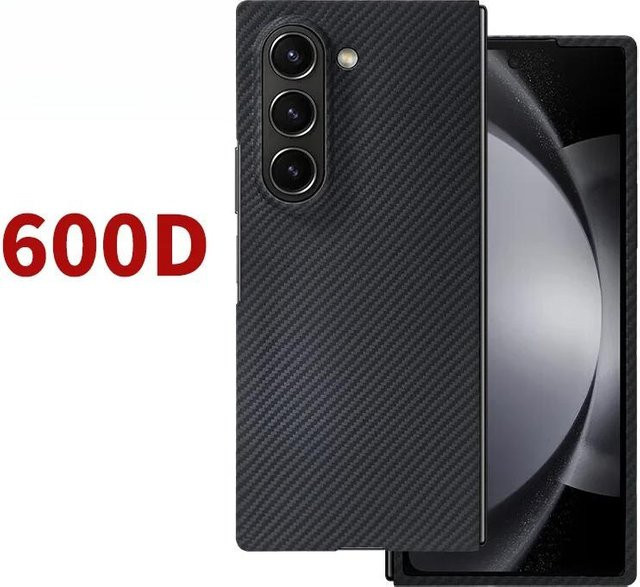 Aramid Kevlar Carbonfaser Business-Tasche für Samsung Galaxy Z Fold 7 6 5 Schutzhülle mit magnetischem kabellosem Laden in Schwarz - Bild 1