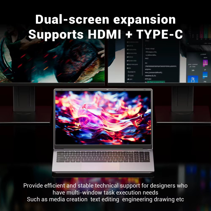 Firebat AS1 Laptop mit AMD Ryzen 5 7430U, 16 GB DDR4, 512 GB SSD, 15,6 Zoll IPS Display, Windows 11, USB-C und Wi-Fi 6 - Bild 3