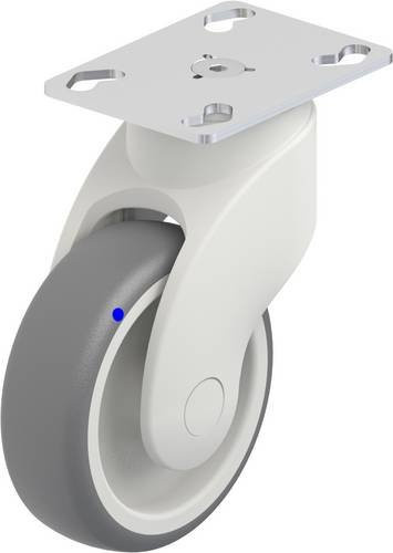 Blickle Lenkrolle LWKX-TPA 101G-PX25 mit Kunststoffrad in Grau und Weiß, Rad-Durchmesser: 100 mm, Tragfähigkeit: 100 kg - Bild 1