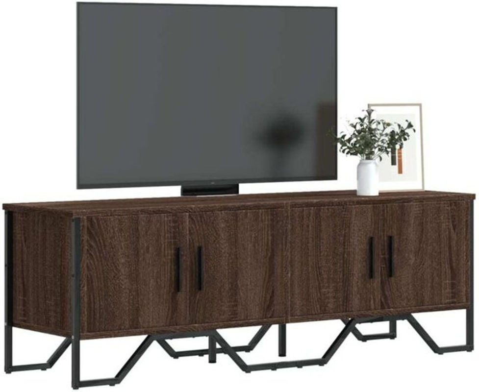 Vidaxl TV-Schrank in Braun im Industrial Design aus Holzwerkstoff und Metall, B/T/H: 122 x 41 x 41 cm - Bild 1