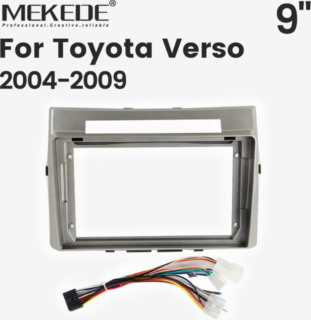 Mekede Multimedia-Armaturenbrett Blende für Toyota Verso 2005-2011, 9-Zoll-Montageplatte Rahmen in Grau - Bild 1