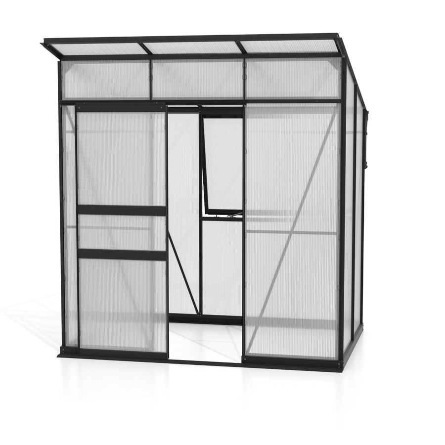 Vitavia Gewächshaus Palma 3250 mit Polycarbonat-Platten und Stahlfundamentrahmen in Schwarz - Bild 2