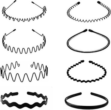 Zoeneed Stirnbänder Metall, gewellt, Unisex, grau - Bild 1