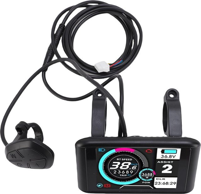 Igeteck Elektrischer LCD-Anzeigemeter UKC1 Wasserdichtes LCD-Display Bedienfeld mit SM-Kabel für Elektrofahrrad und E-Scooter in Schwarz - Bild 1