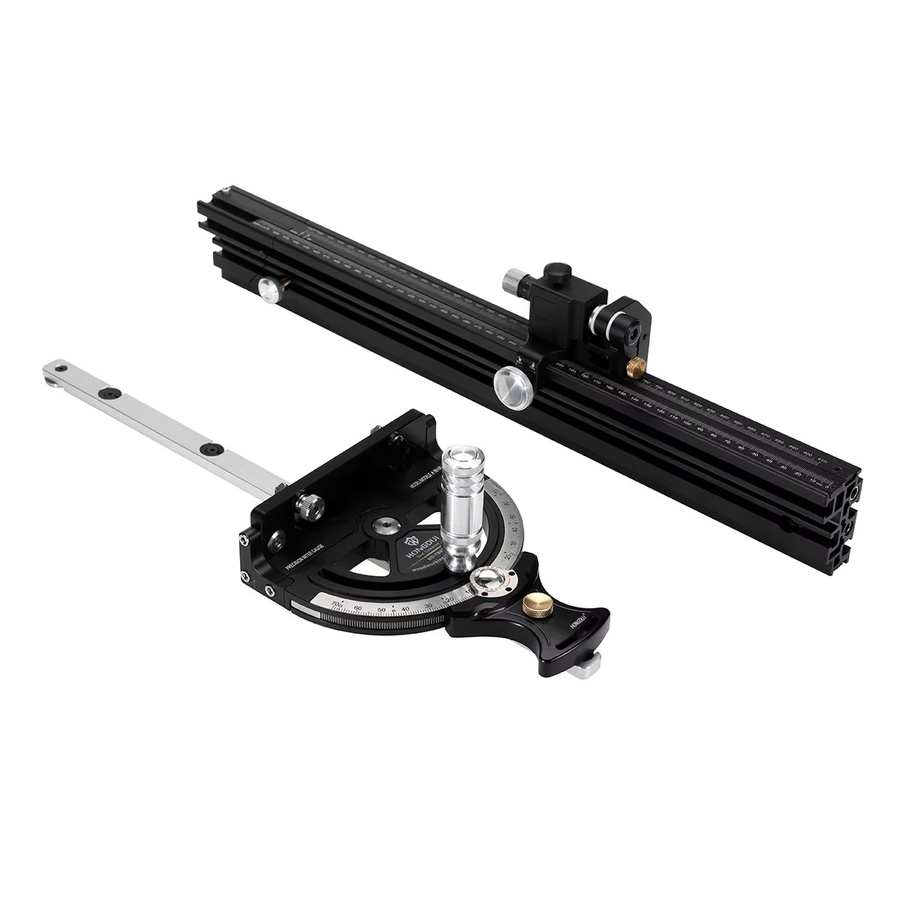 Hongdui HD-MG21 Gehrungslehre mit 850 mm verlängertem Zaun für Tischkreissäge und Frästisch in Schwarz - Bild 4